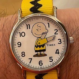 Women's Casual x Peanuts Charlie Brown TW2R41100JT  Yellow Nylon Band Watch